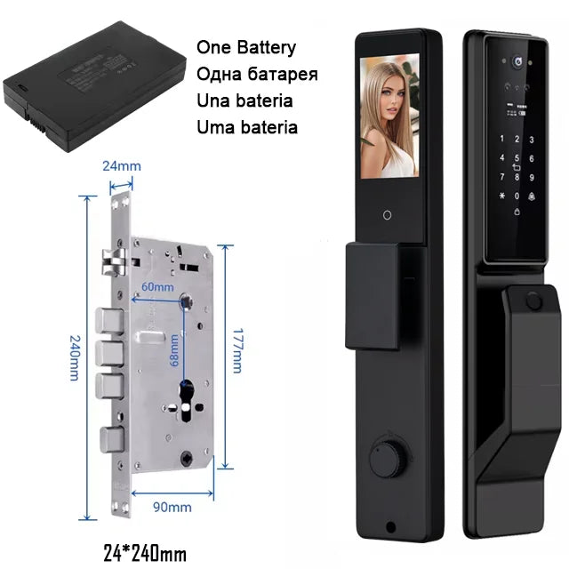X26 Secure™ Smart Door Lock with 3D Face Recognition, Fingerprint & Built-In Camera