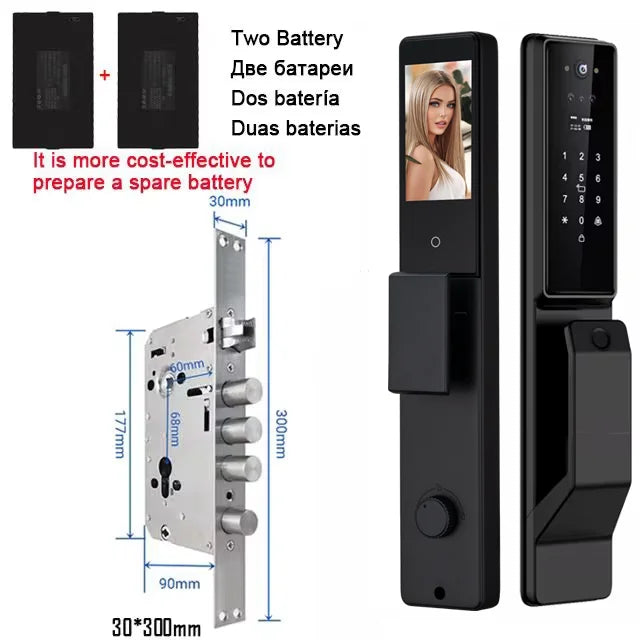 X26 Secure™ Smart Door Lock with 3D Face Recognition, Fingerprint & Built-In Camera