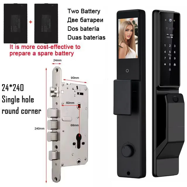 X26 Secure™ Smart Door Lock with 3D Face Recognition, Fingerprint & Built-In Camera