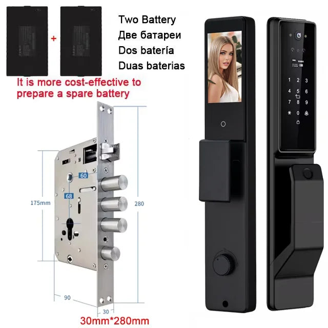 X26 Secure™ Smart Door Lock with 3D Face Recognition, Fingerprint & Built-In Camera