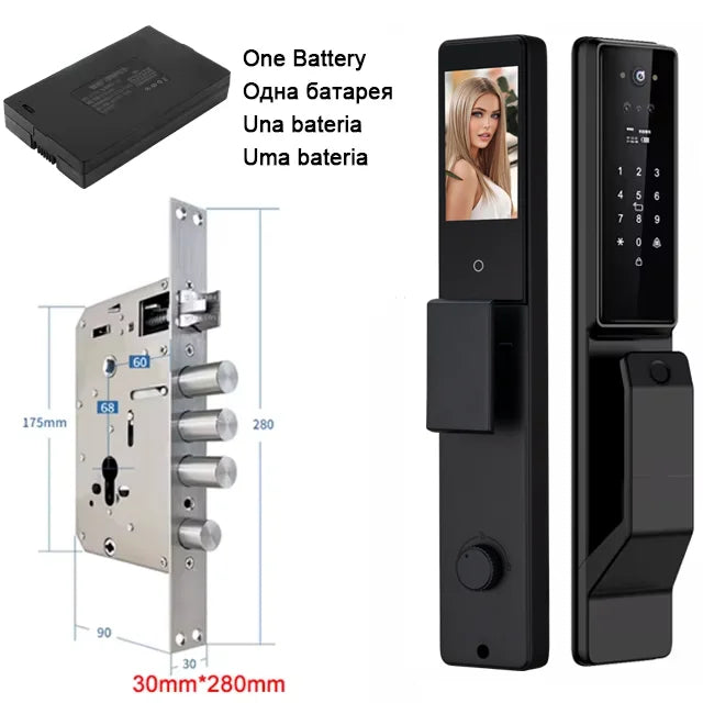 X26 Secure™ Smart Door Lock with 3D Face Recognition, Fingerprint & Built-In Camera