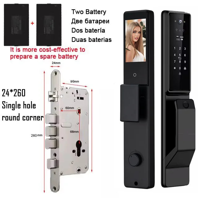 X26 Secure™ Smart Door Lock with 3D Face Recognition, Fingerprint & Built-In Camera