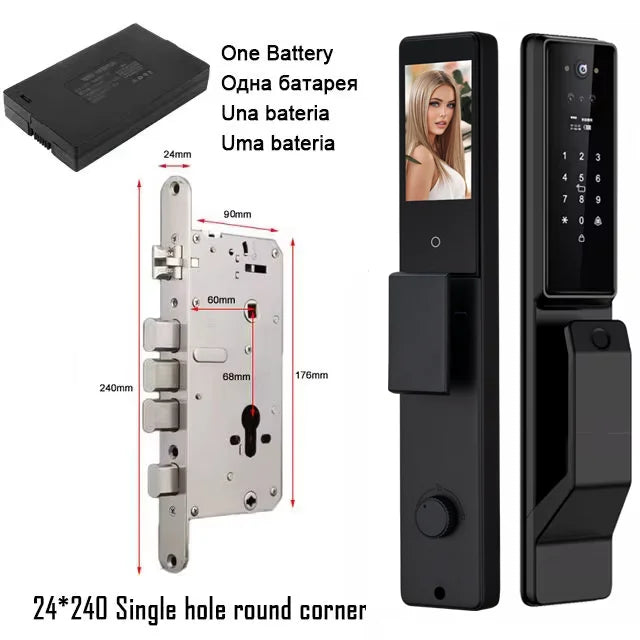 X26 Secure™ Smart Door Lock with 3D Face Recognition, Fingerprint & Built-In Camera