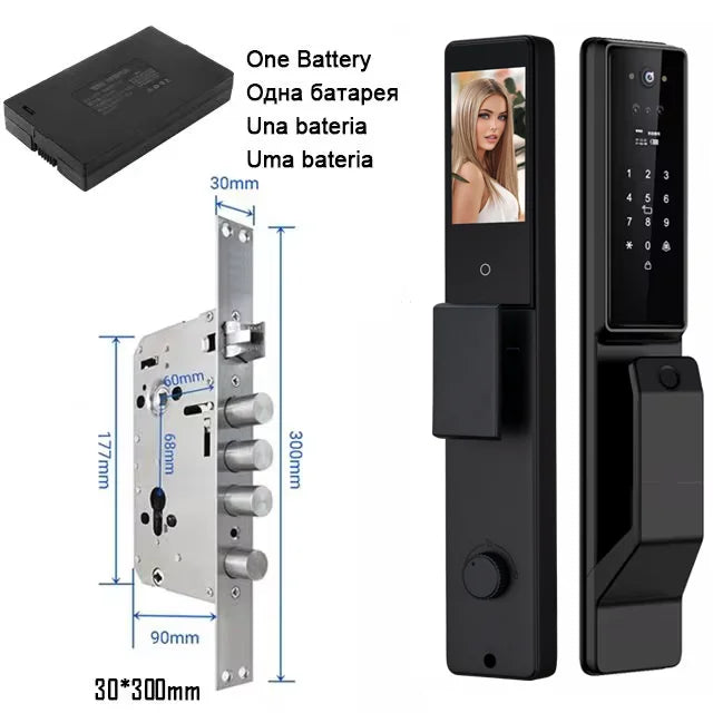 X26 Secure™ Smart Door Lock with 3D Face Recognition, Fingerprint & Built-In Camera