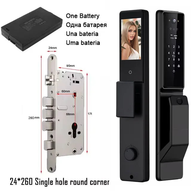 X26 Secure™ Smart Door Lock with 3D Face Recognition, Fingerprint & Built-In Camera
